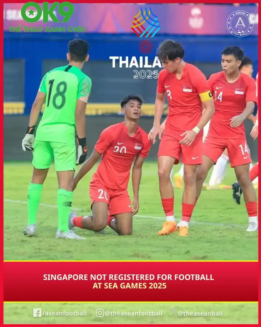 U22 Singapore bị loại khỏi danh sách đăng ký dự SEA Games 33